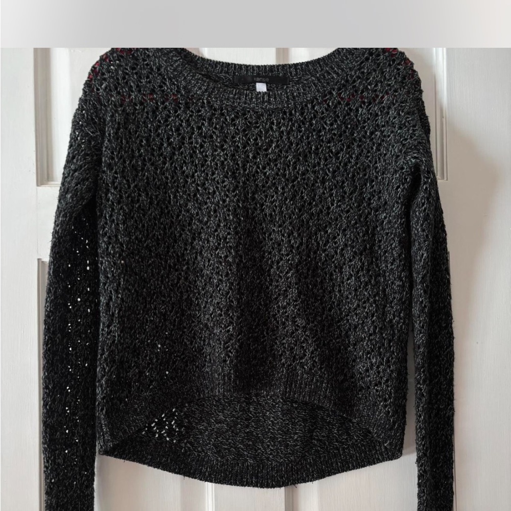 Kensie Black Textured Knit Sweater